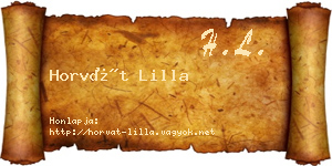 Horvát Lilla névjegykártya